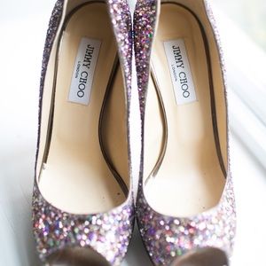 Jimmy Choo Multicolor Glitter Heels